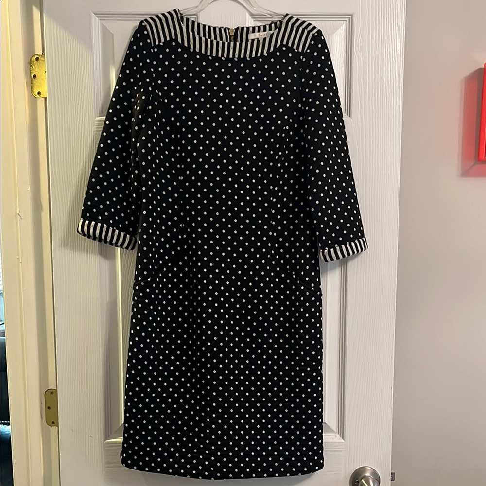 Boden Black and White Polka Dot Dress